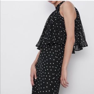 Zara black polka dot jumpsuit